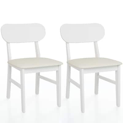 Rubber Wood Dining Chairs Set of 2