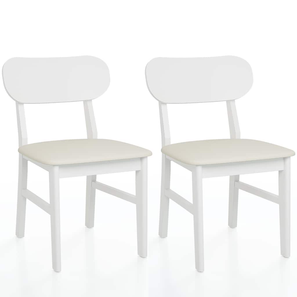 Rubber Wood Dining Chairs Set of 2