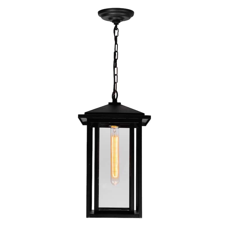 Crawford 1 Light Black Outdoor Hanging Light