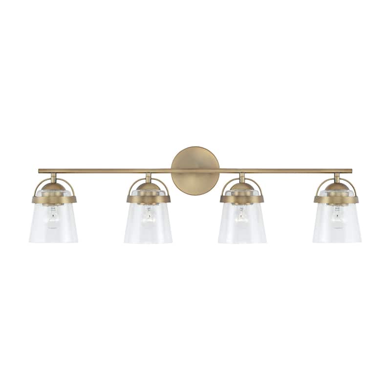 Madison 4-light Bath/ Vanity Fixture w/ Clear Seeded Glass