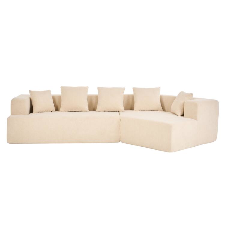 Memory Foam Curved Modular Couch Chenille Deep Seat Sectional Sofa