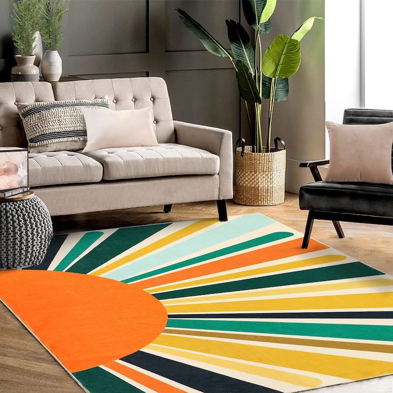 Garvee Rainbow Sol Kids Area Rug