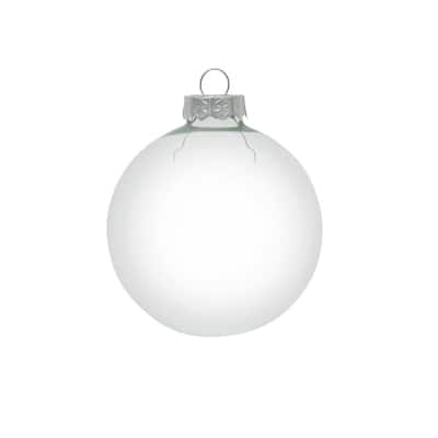 8ct Clear Shiny Transparent Glass Ball Christmas Ornaments 3.25"