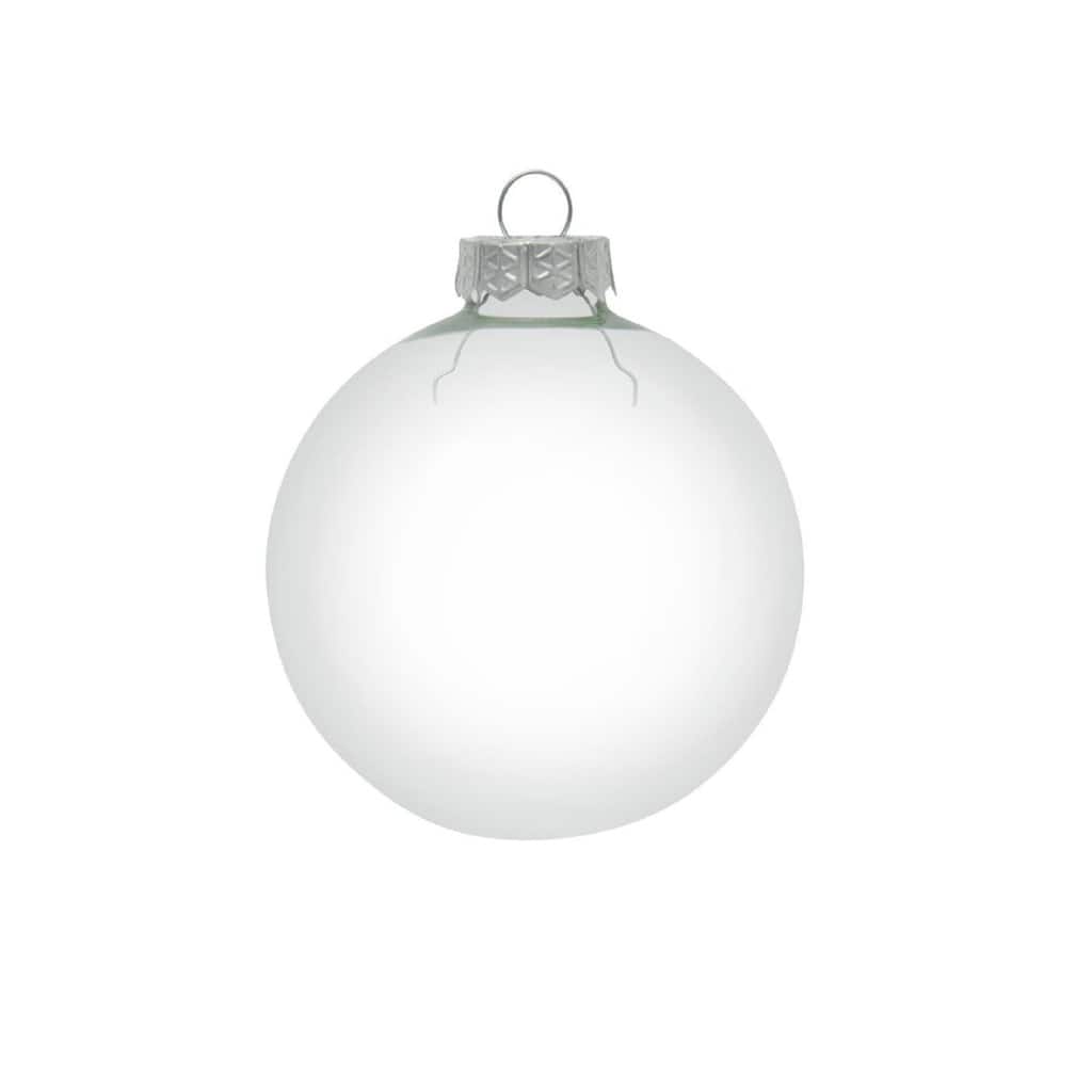 8ct Clear Shiny Transparent Glass Ball Christmas Ornaments 3.25"