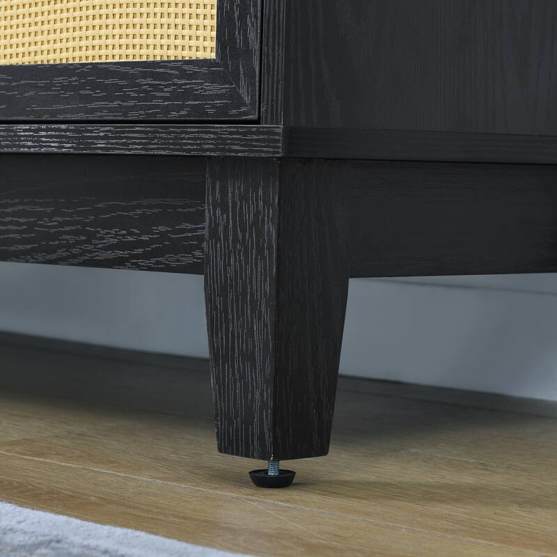 Modern Rattan Dressing Wooden Storage Cabinet with 7 Spacious Drawers, for Bedroom, Living Room and Hallway