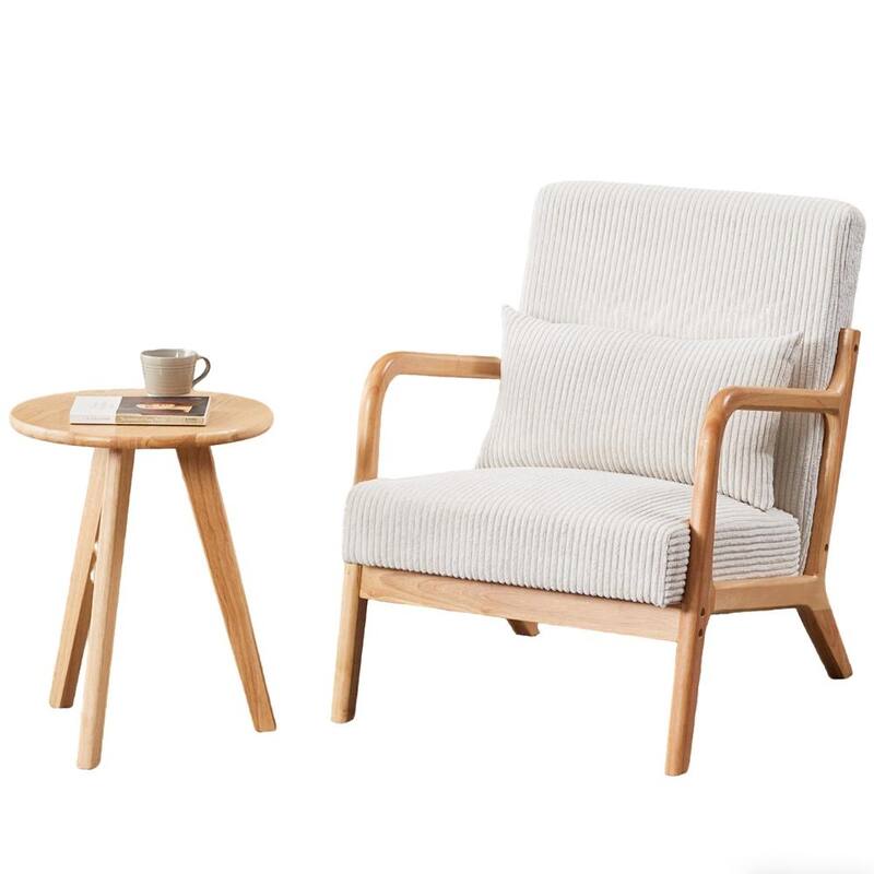 Mid-Century Modern Accent Chair&Coffee Table Set, Suitable for Living Rooms and Bedroom Relaxation Areas