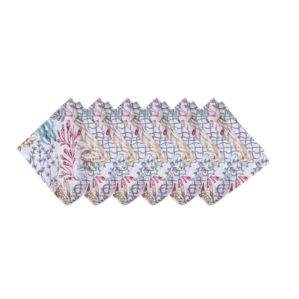 Delphina Reef Cotton Cloth Napkin Machine Washable Set of 6