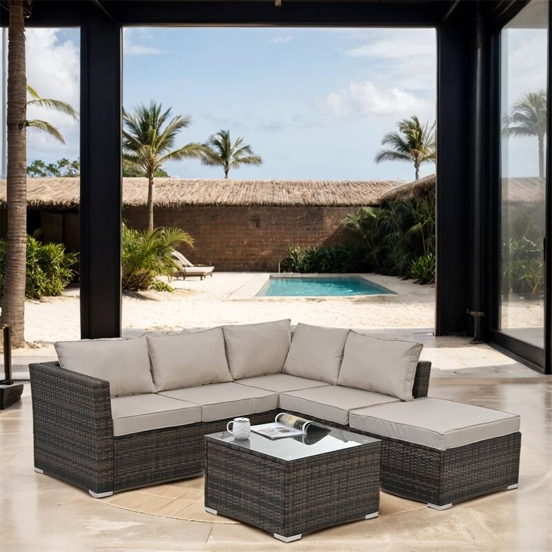 4 Set Wicker Furniture,Patio Furniture,Seasonal PE Wicker Furniture