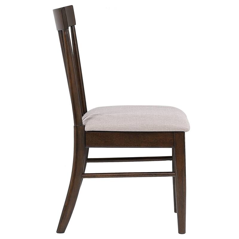 2pc Set Mid-Century Dining Side Chairs Foam Padded Seat Classic Spindle Backwood Kitchen