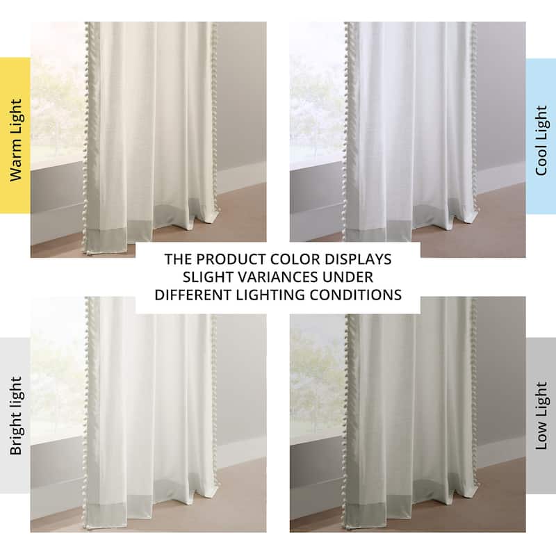 Exclusive Fabrics Bordered Textured Cotton Curtains For Bedroom & Living Room Curtains - Single Panel Drapes