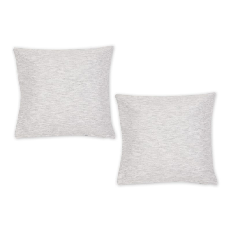Navy And Off-White Tonal Recycled Cotton Pillow Cover 18x18 (Set of 2) - 18" x 18" - Light Grey