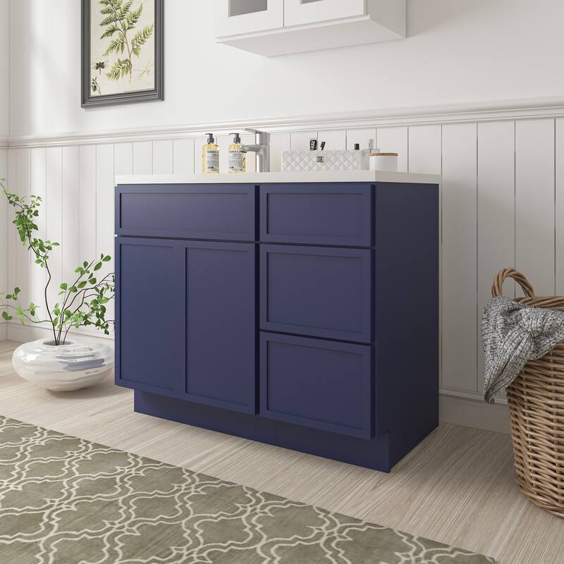 Vanity Art 39" Oak Freestanding Bathroom Vanity Cabinet without Top