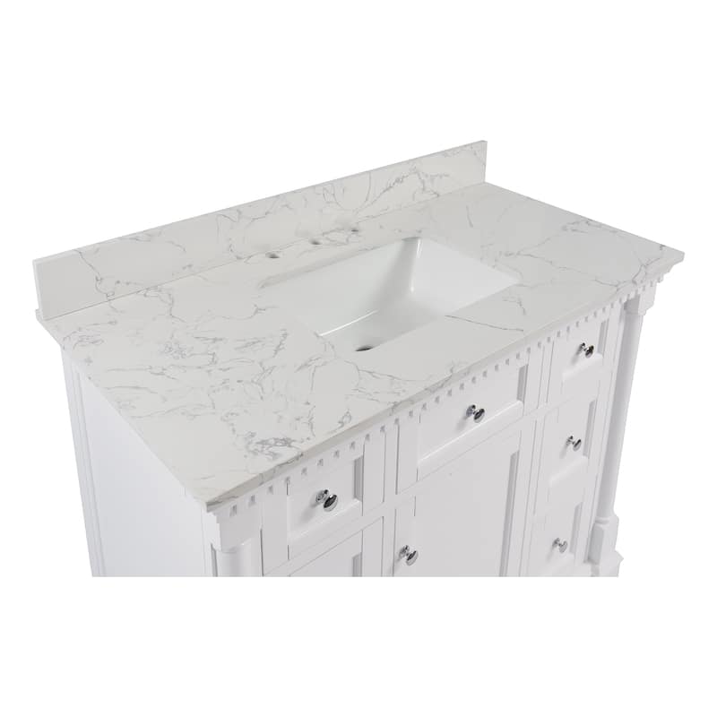 KitchenBathCollection Sydney 42" Bathroom Vanity with Engineered Marble Top