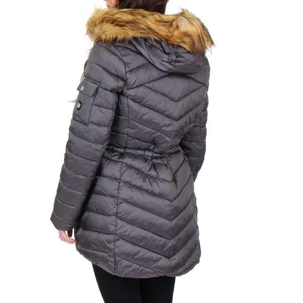 jessica simpson cozy faux fur lined hooded jacket