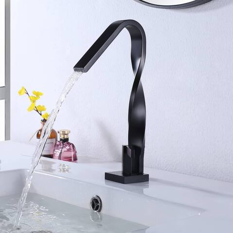 Single Hole Bathroom Sink Faucet Single Handle Bathroom Vessel Sink Faucets Matte Black Modern Basin Vanity Tap With Deck Plate