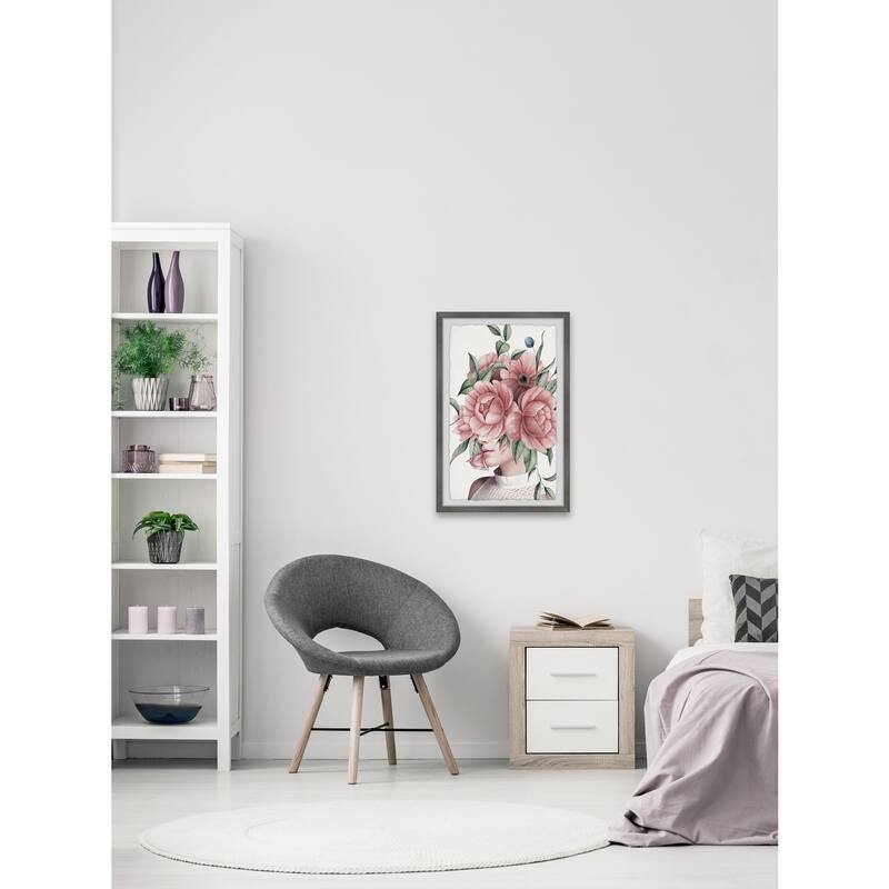 Mid-Century Wall Art Print Framed - Modern Canvas Painting for Living Room Decor - 24x36