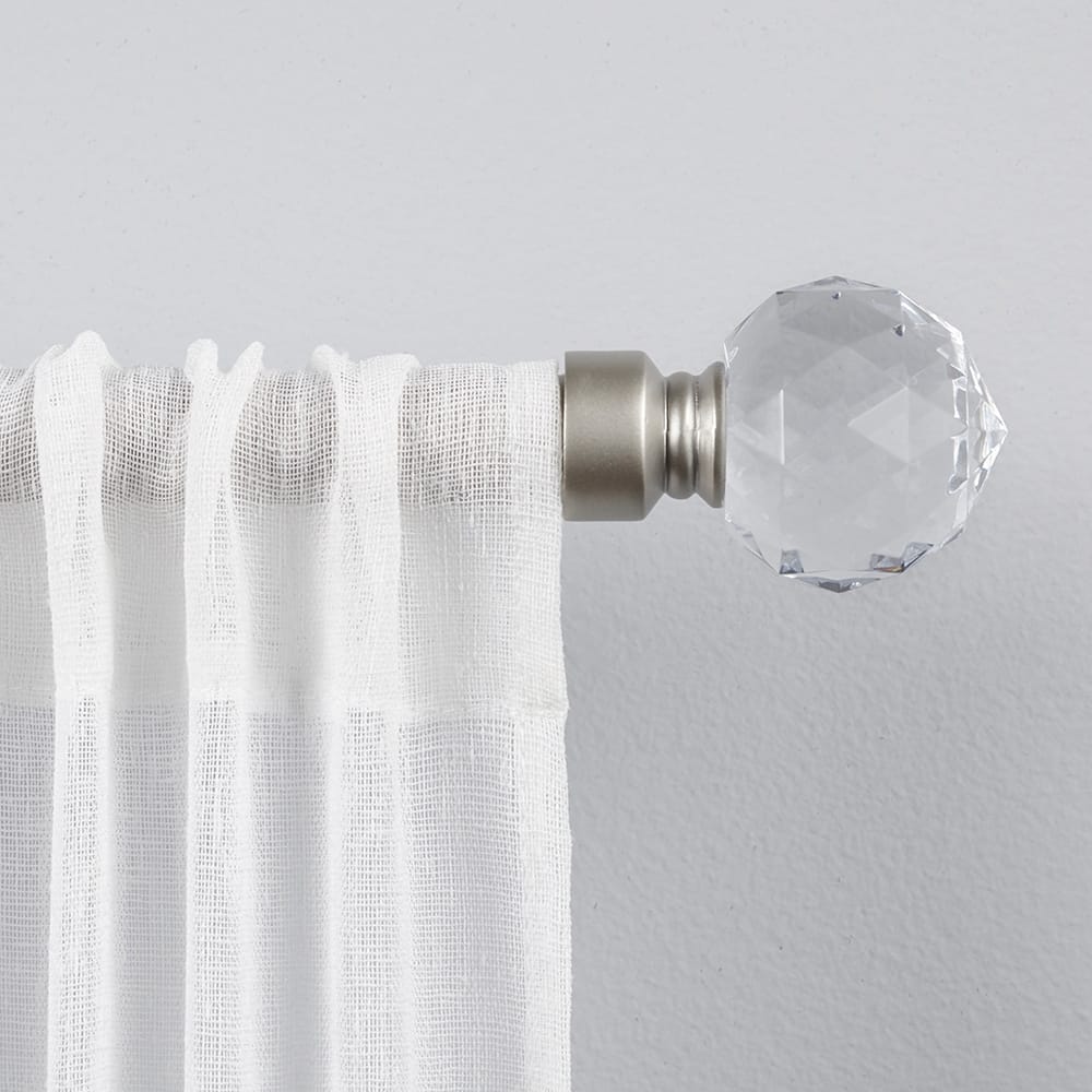 ATI Home Crystal Ball 1" Adjustable Curtain Rod and Finial Set