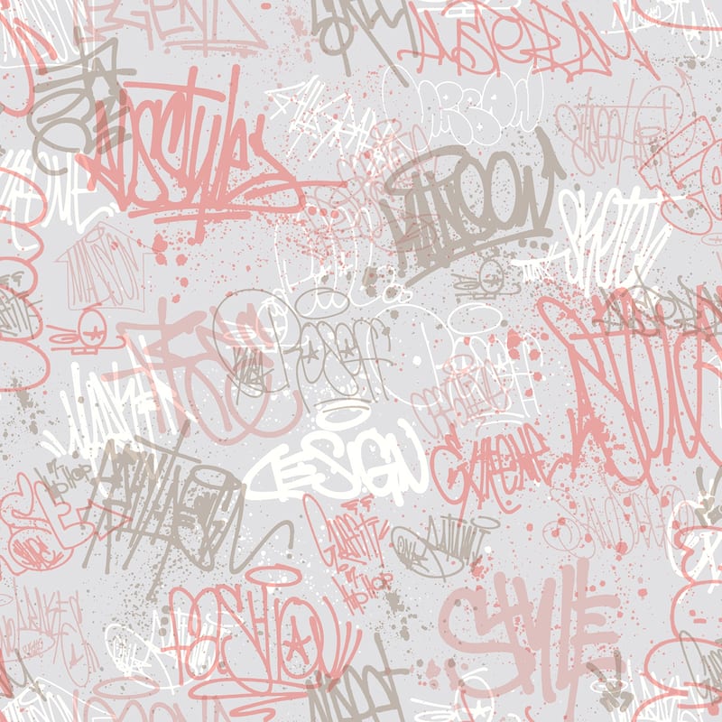 Veer Decor Graffiti Wallpaper - Red