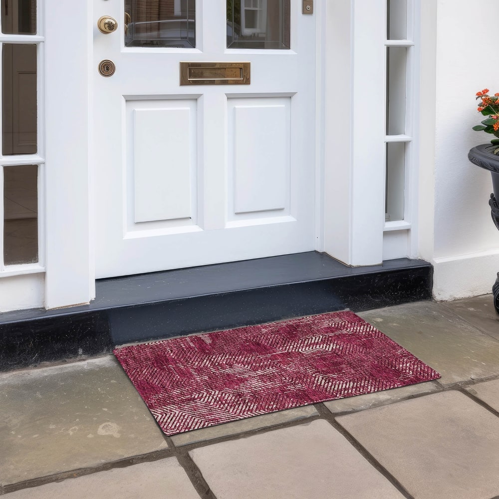 Machine Washable Indoor/ Outdoor Chantille Contemporary Maze Rug