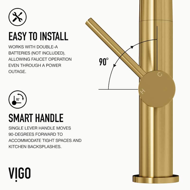 VIGO Greenwich 18" H Single Handle Pull-Down Sprayer Kitchen Faucet with Touchless Sensor