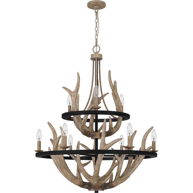 Journey 9-Light Earth Black Chandelier