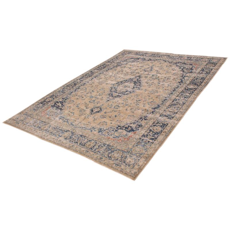ECARPETGALLERY Hand-knotted Antalya Vintage Khaki Wool Rug - 9'5 x 12'9