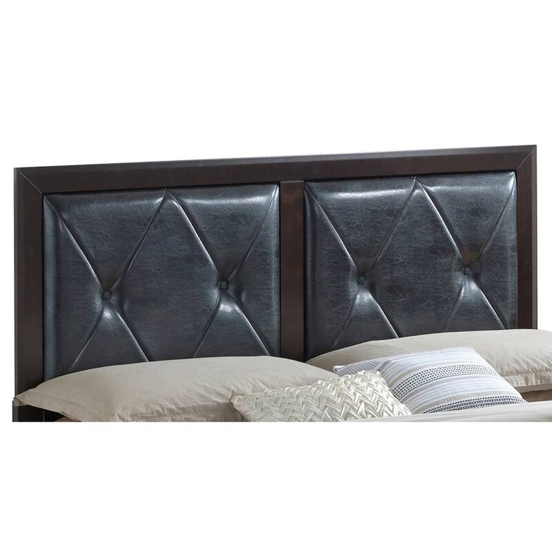 Upholstered Tufted Queen Panel Bed - 85" - Espresso Brown