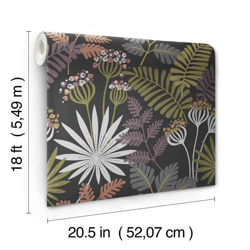 Marajo Black Peel and Stick Wallpaper