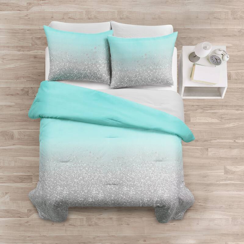Lush Decor Glitter Ombre Metallic Print Comforter Set