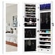 preview thumbnail 1 of 10, Costway Wall Mounted Mirrored Jewelry Cabinet Organizer w/LED Lights White