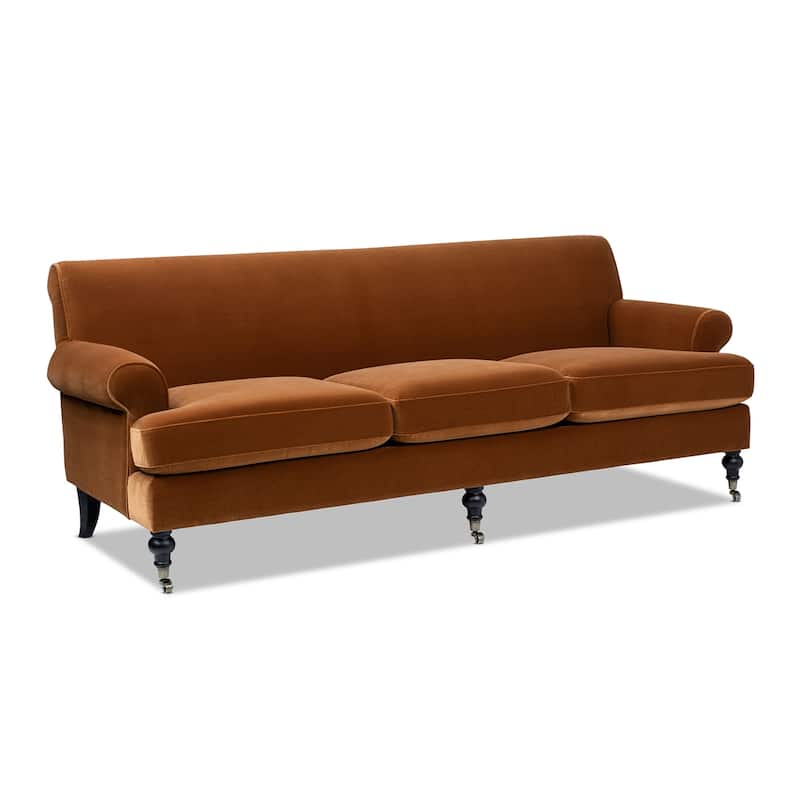 Alana Lawson 88 Inch Living Room Sofa – Three Cushion Couch with Rolled Arms and Tight Back – Minimal Assembly Required