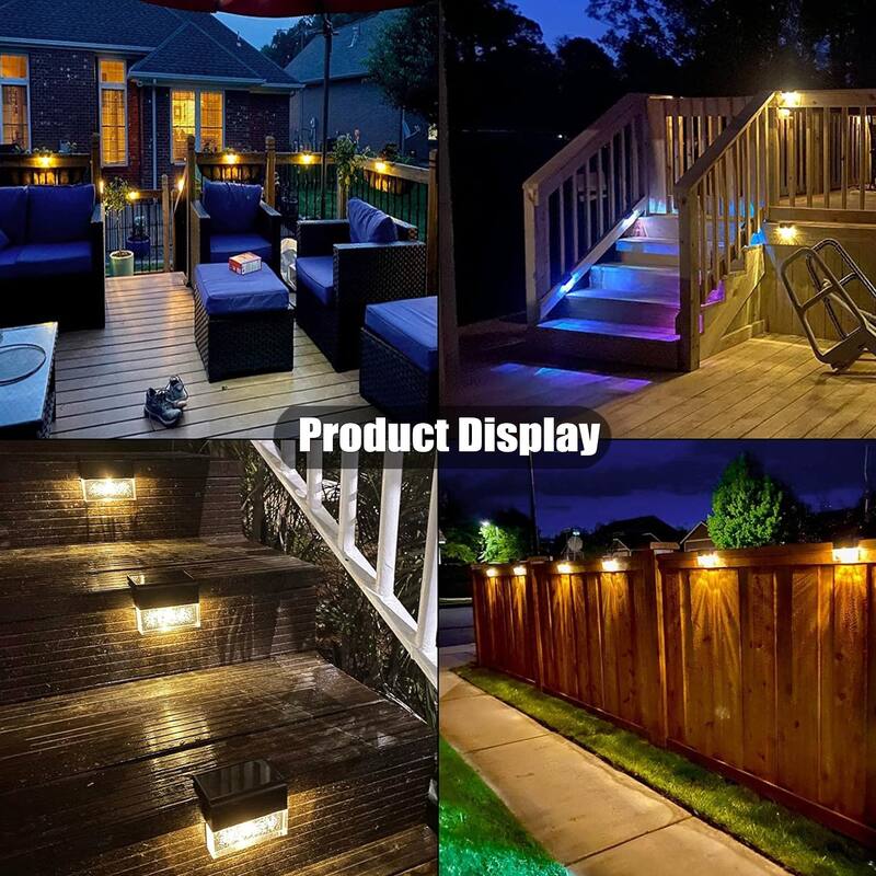 Solar Deck Lights Outdoor,2 Lighting Modes