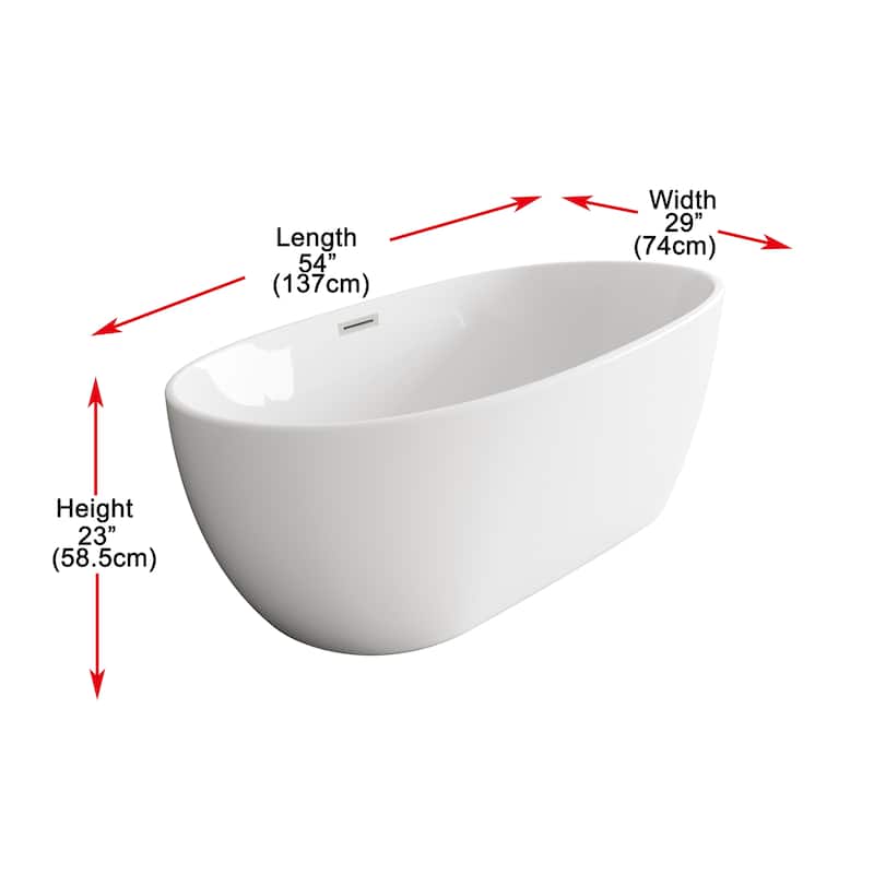 Adler Soaking Bathtub in Glossy White