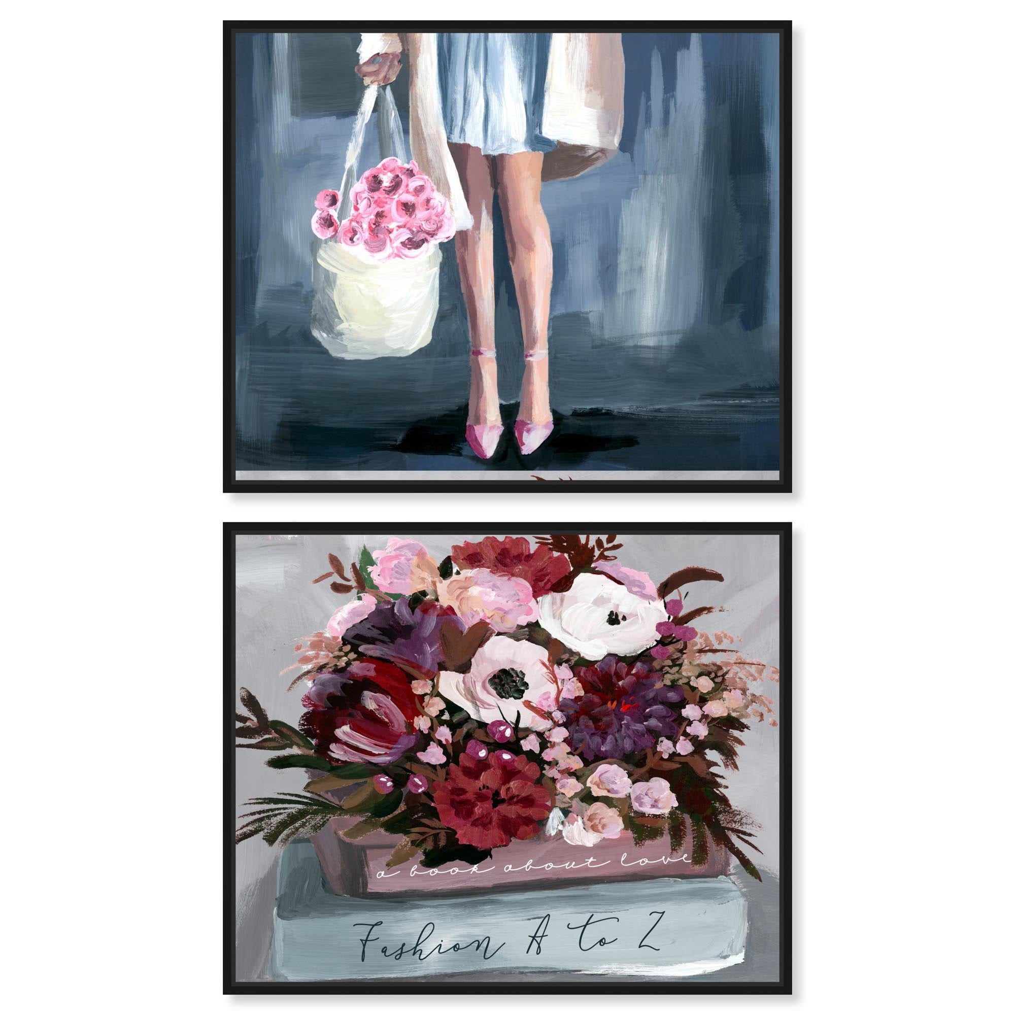 Blush Pink Bedroom Serenity Farm Art Set of 2 Canvas Print by Art Remedy