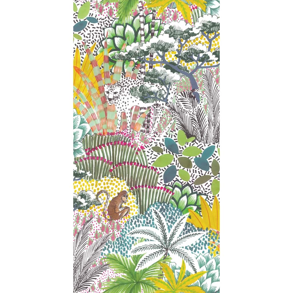 Tamara Day Jungle Vibe Peel and Stick Wallpaper Yellow By Roommates