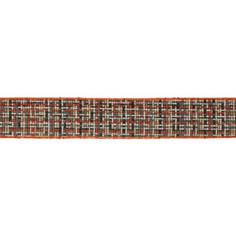 Polyester Checkered Wired Ribbon Set of 2 for Bows and Decor - 2.5” x 180” - Red-Black-Beige