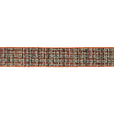 Polyester Checkered Wired Ribbon Set of 2 for Bows and Decor - 2.5” x 180”