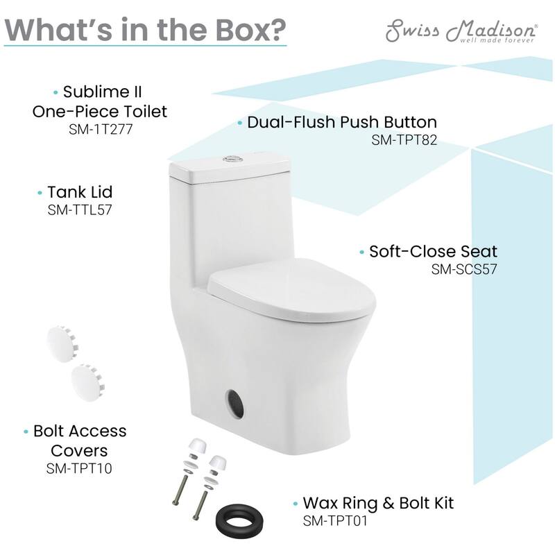 Swiss Madison SM-1T277 Sublime II 1.6 GPF Dual Flush One Piece Round