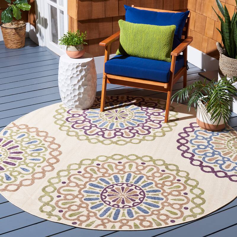 SAFAVIEH Veranda Felizitas Geometric Medallion Indoor/Outdoor Area Rug