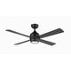 preview thumbnail 1 of 9, Fanimation Kwad 52 inch Indoor Ceiling Fan with LED Light Kit and Remote - Black