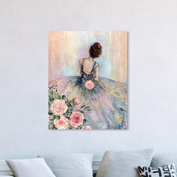 Rose Girl", Flower Princess Dress Traditional Pink Canvas Wall Art Print  for Bedroom - Bed Bath & Beyond - 36040810
