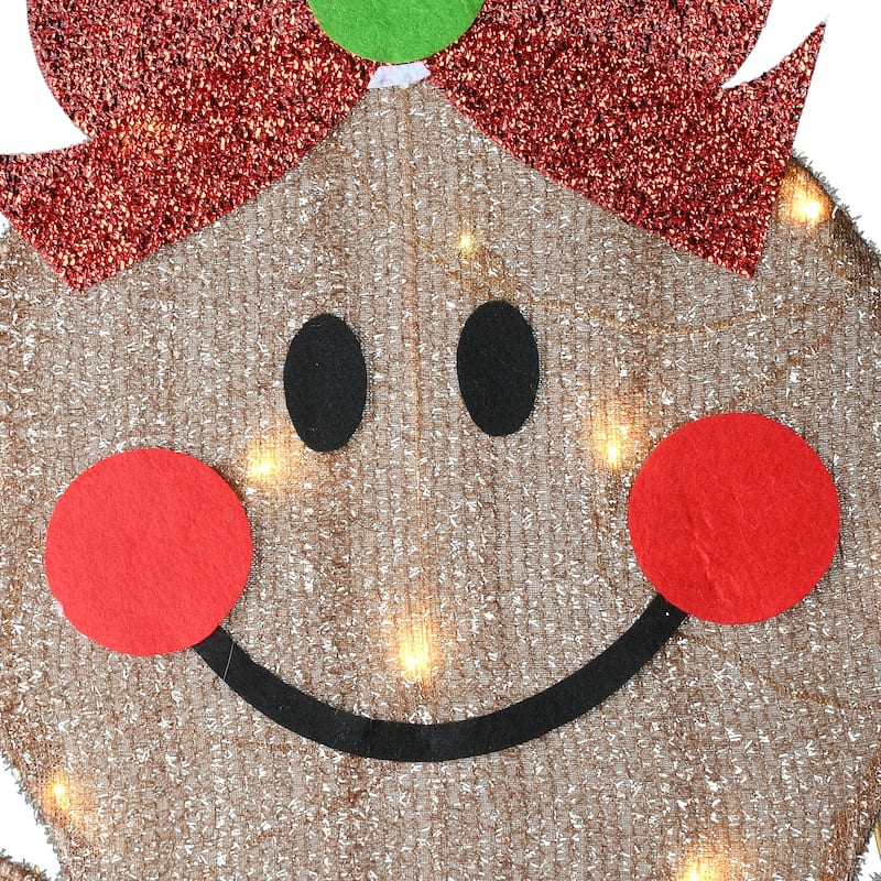 National Tree Company 35 in. Pre-Lit Gingerbread Cookie Couple - Champagne - 35 in