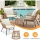 preview thumbnail 52 of 52, EROMMY 3-Piece Patio Conversation Set with Glass Table & 2 Armchairs, Seat Cushions