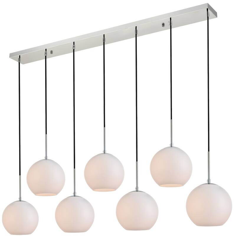 Elegant Lighting Baxter 7 Light 54" Wide Linear Pendant with Frosted
