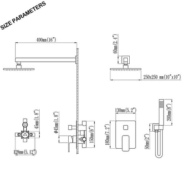 Complete Rainfall Shower System with HighPressure Handheld Spray in