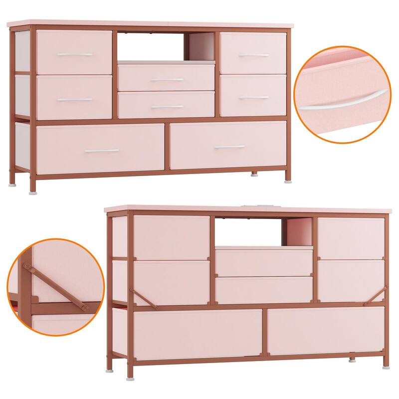 Dresser TV Stand with Power Outlet & Led for 55'' TV - 55 inches