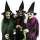 preview thumbnail 9 of 11, Haunted Hill Farm Life-Size Animatronic Witches, Indoor/Outdoor Halloween Decoration, Light-up Eyes, Poseable