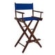 preview thumbnail 20 of 18, American Trails Extra-Wide 30-inch Premium American Oak Bar-Height Directors Chair mission oak frame/ royal blue canvas