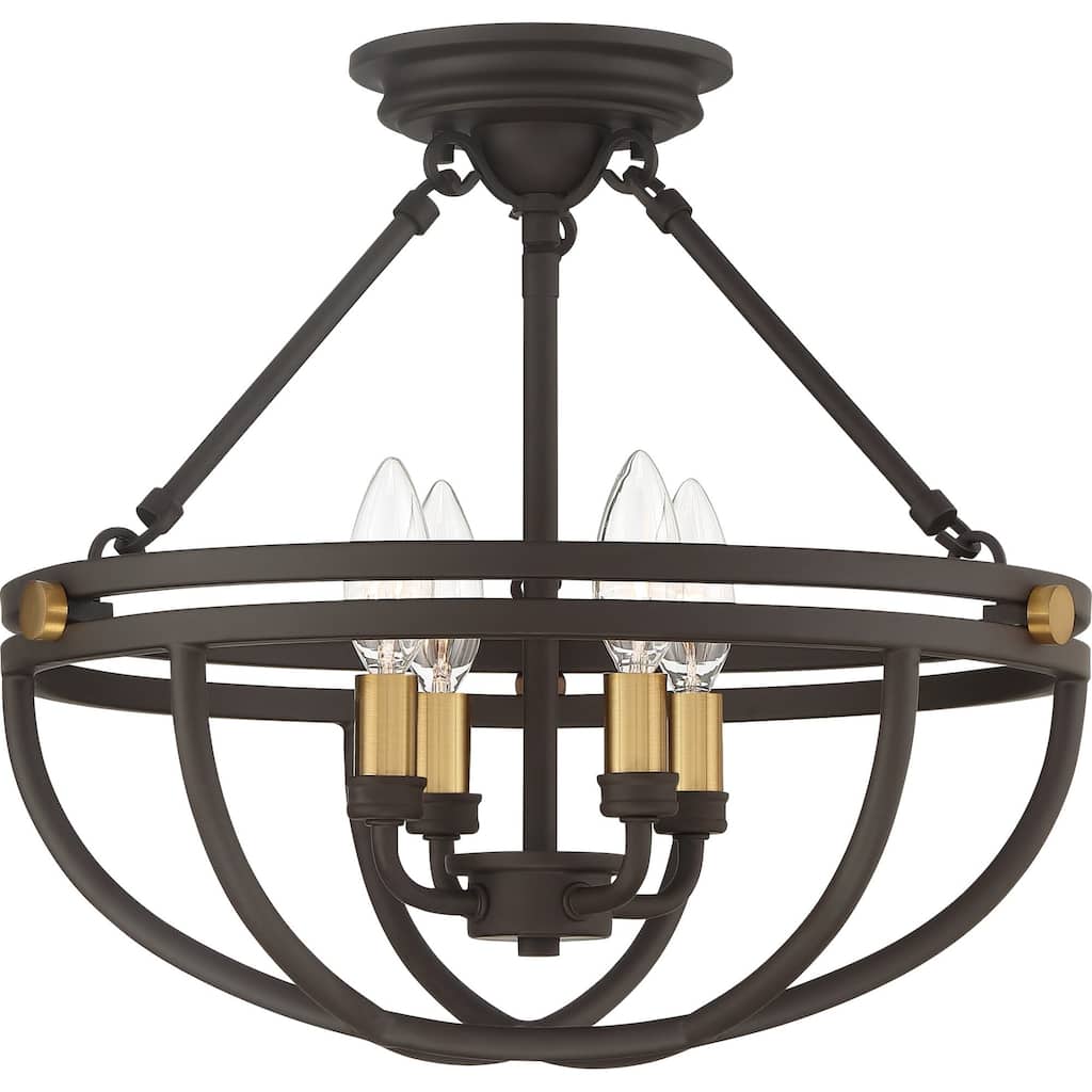 James Allan Wilson 4 Light 16" Wide Semi-Flush Bowl Ceiling Fixture
