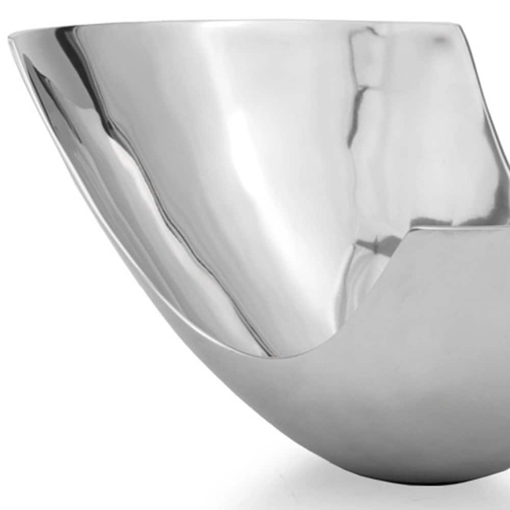 HomeRoots 12" Silver Aluminum Abstract Fruit Bowl